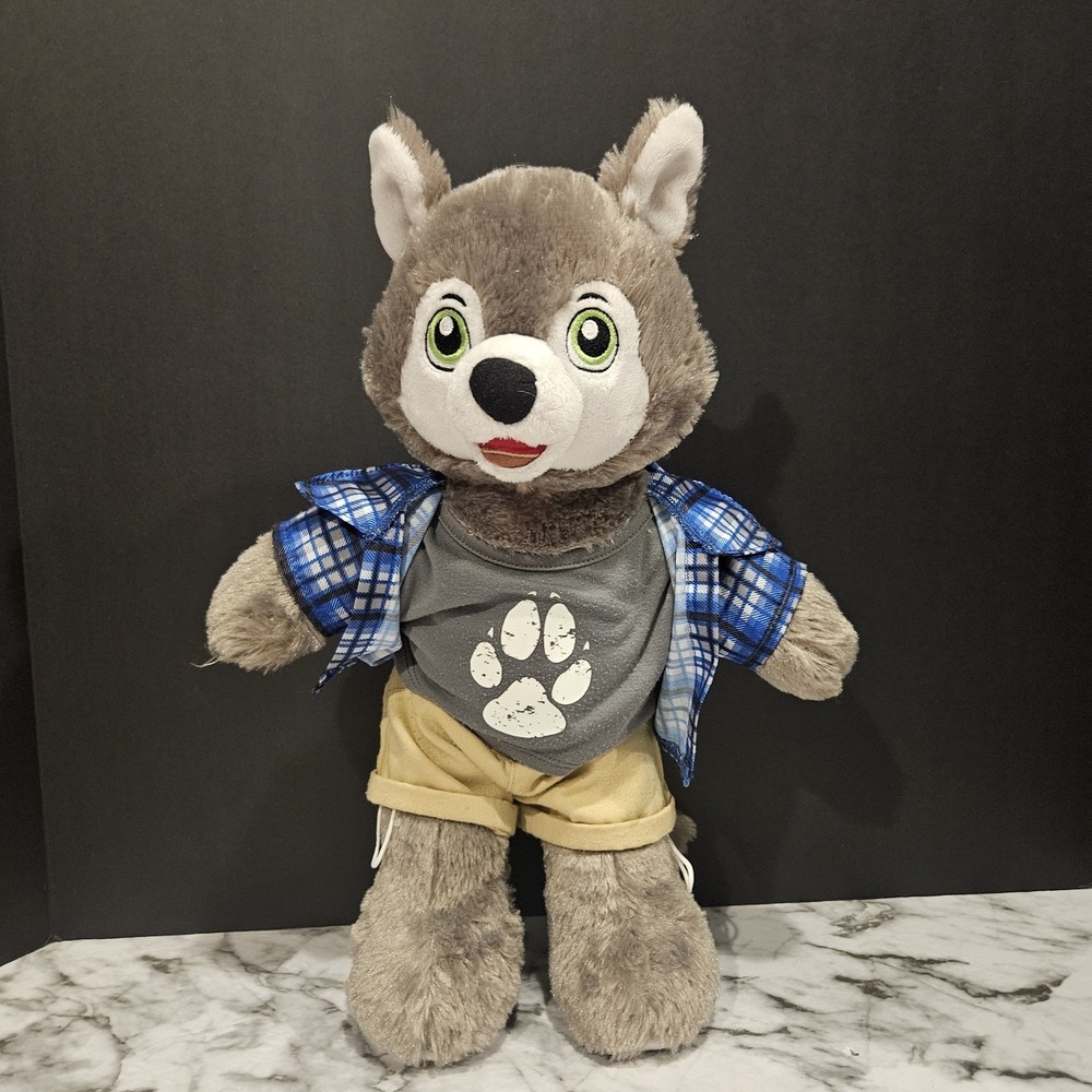 Great Wolf Lodge Wiley Wolf Plush Lot Build A Bear+Outfit + Fiesta Squish Plush - Picture 14 of 15